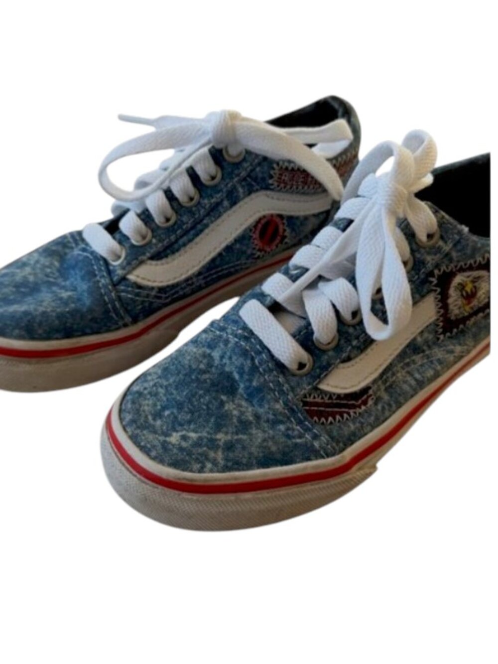 Vans x Cobra Kai Eagle Fang Denim Old Skool Sneakers Kids US 12